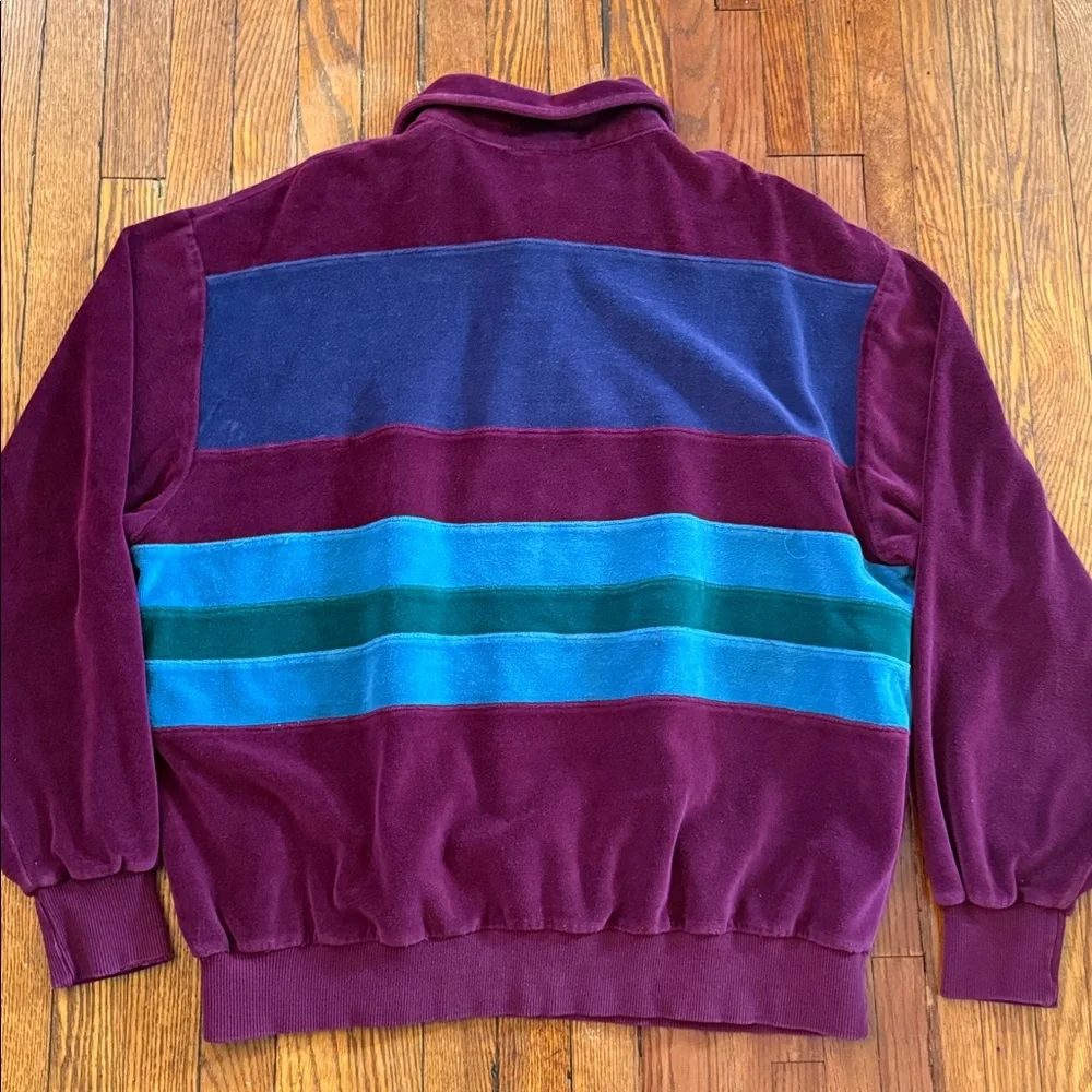90’s Velour Vintage Rugby Style Collared Shirt - Picture 9 of 11